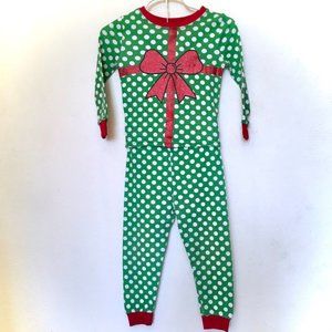 SALE! - Long-Sleeved 100% Cotton Snug-Fit Christmas Pajamas - "Polkadot Present"